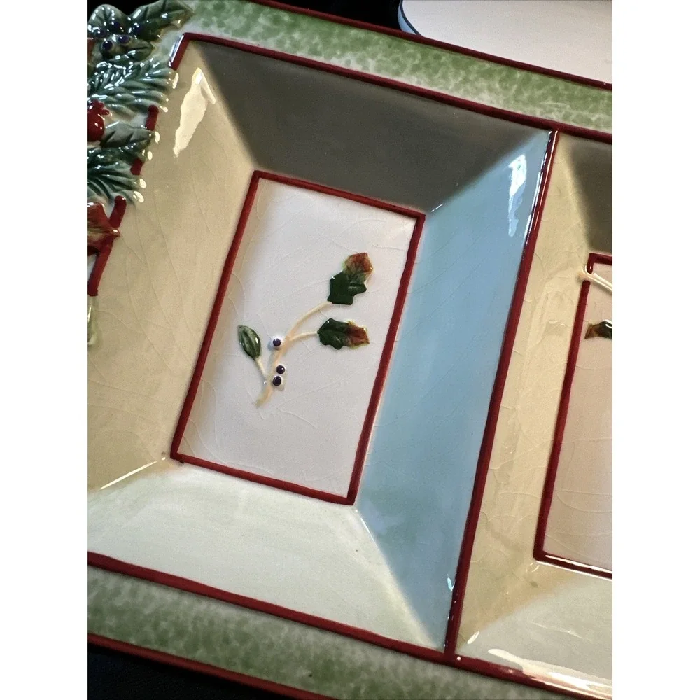 fitz and floyd winter holiday platter